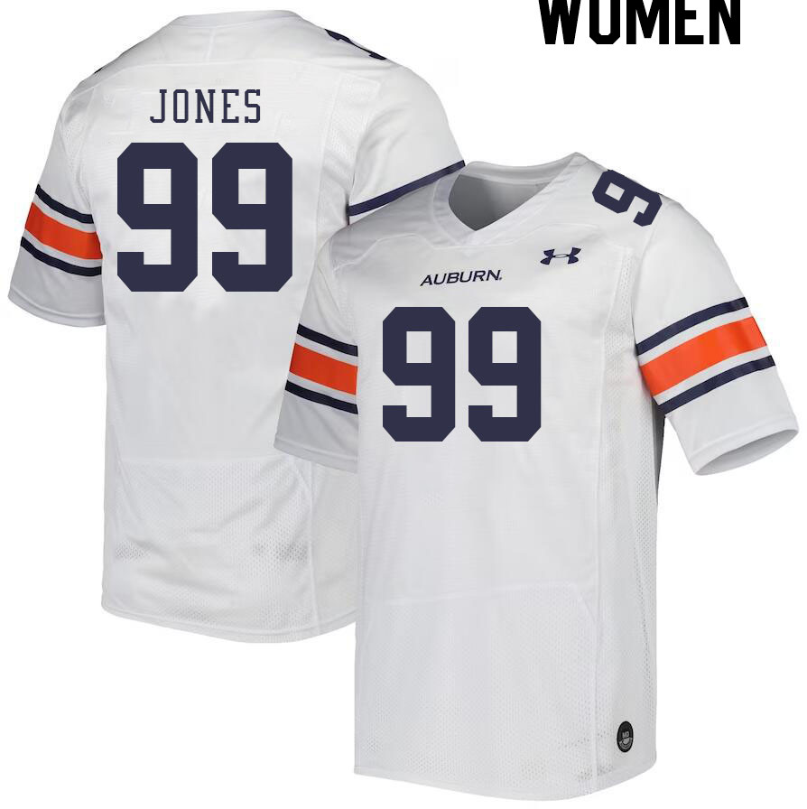 Women's Auburn Tigers #99 Jayson Jones White 2023 College Stitched Football Jersey